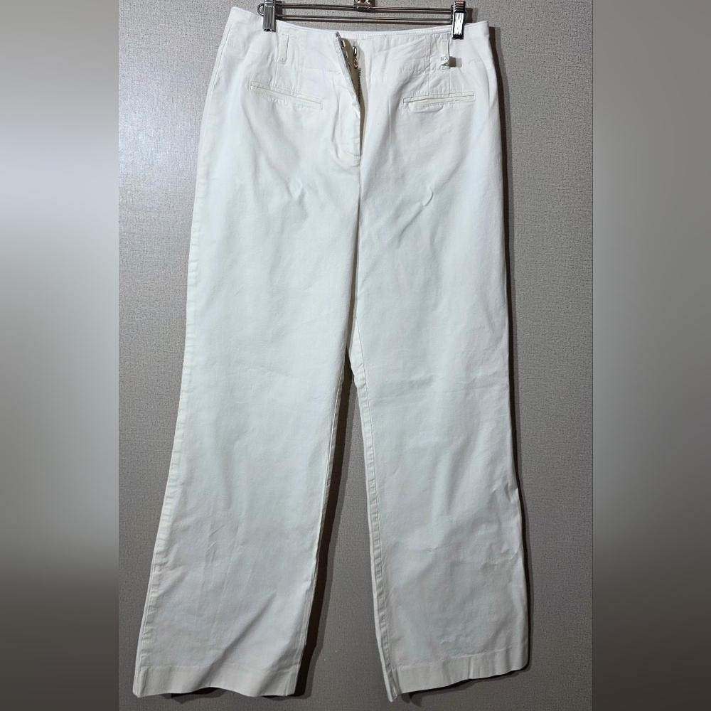 Anthropologie Cream Straight Leg Jeans